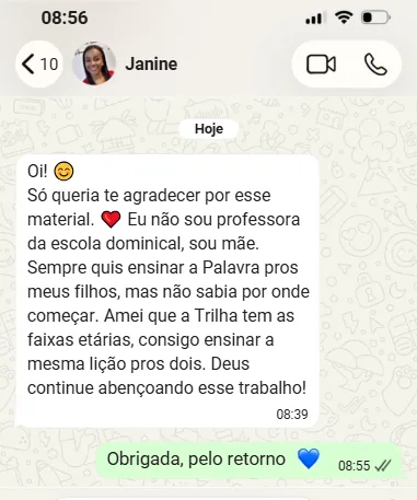 Depoimento sobre a Trilha do Discipulado Infantil